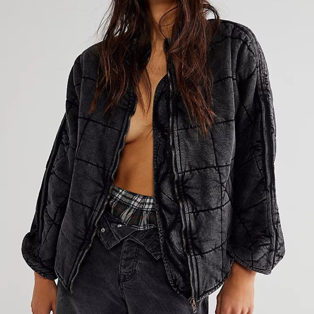 Free People Dolman Quilted Knit Jacket